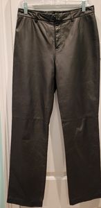 VINTAGE NINE WEST LOW RISE BROWN LEATHER STRAIGHT LEG PANTS